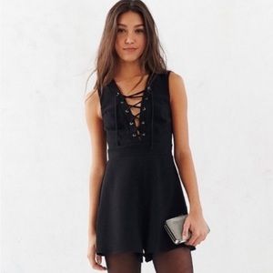 Silence + Noise Lace-Up Romper
